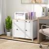 Filing Cabinet With 2 Drawers 2 Hanging Bars Lock And 2 Keys For A4 Size 79x40x72 Cm White And Oak