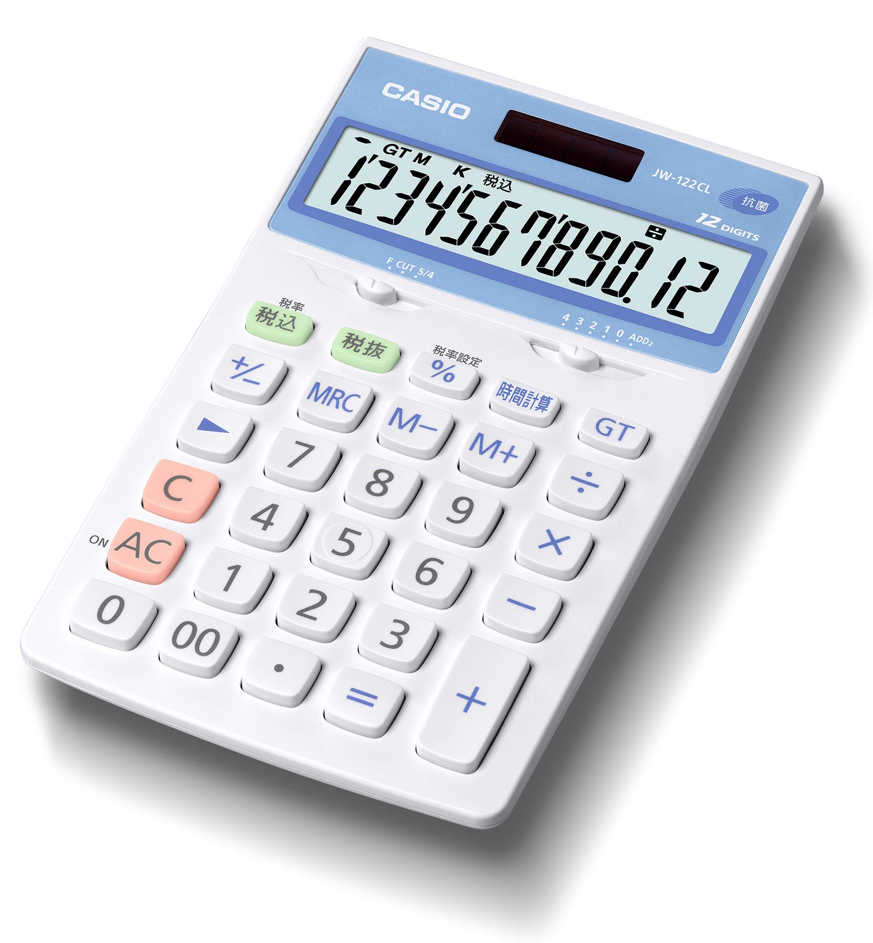 

Casio Антибактериальный калькулятор Просто введите 12 цифр JW-122CL-N белый