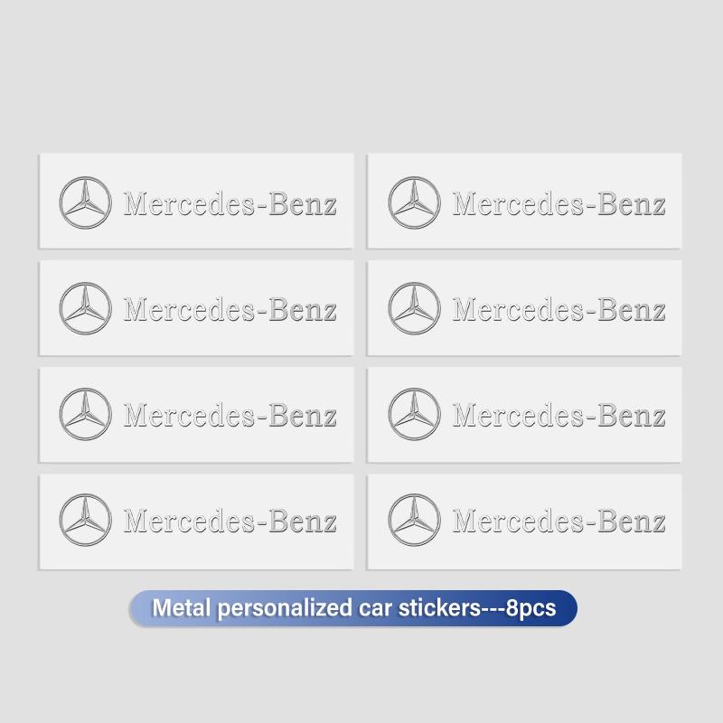 BAI1 For Benz 2/4/8PCS Metal Car Interior Decoration Sticker Badge Decal Accessories CLS SLK Sport ML C200 C260 C300 W205 CITAN VITO