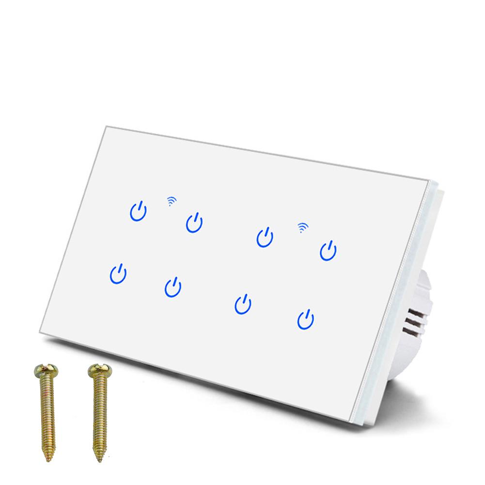 2 Way Touch Switch Smart WiFi Touch Switch Remote Lighting Control 2 Way Touch Switch For Lamps Voice Control PC Plastic Shell