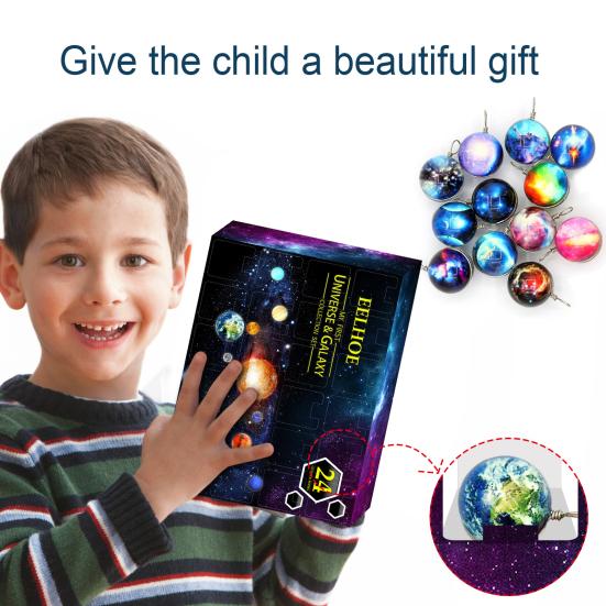 

Адвент-календарь Space Planet 2024 Kids Universe Countdown Kit 24 Days Christmas Gift Puzzle Подвеска Детская серия Planet Праздничная веселая вечеринка Рождество 1 Set