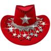 Practical Felts Cowboy Hats With Festival Five Point Star Embellishment Comfortable Unisex Western Accessory For Christmas