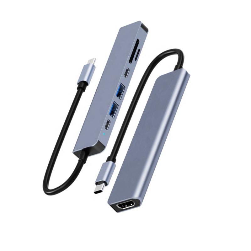 Dj1013 7 In 1 Usb  C Hub To 4k Hdmi-compatible Type C Adapter Dock With Pd Tf Sd, Compatible For