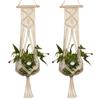 Handgewebte Hanfseilpflanzen Blumentopf Hängekorbhalter Netz Gartendeko