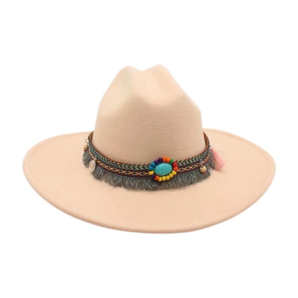 Dance French Flat-Brimmed Cowboy Hat Premium Ethnic Style Tourism Shade Stage Jazz Hat
