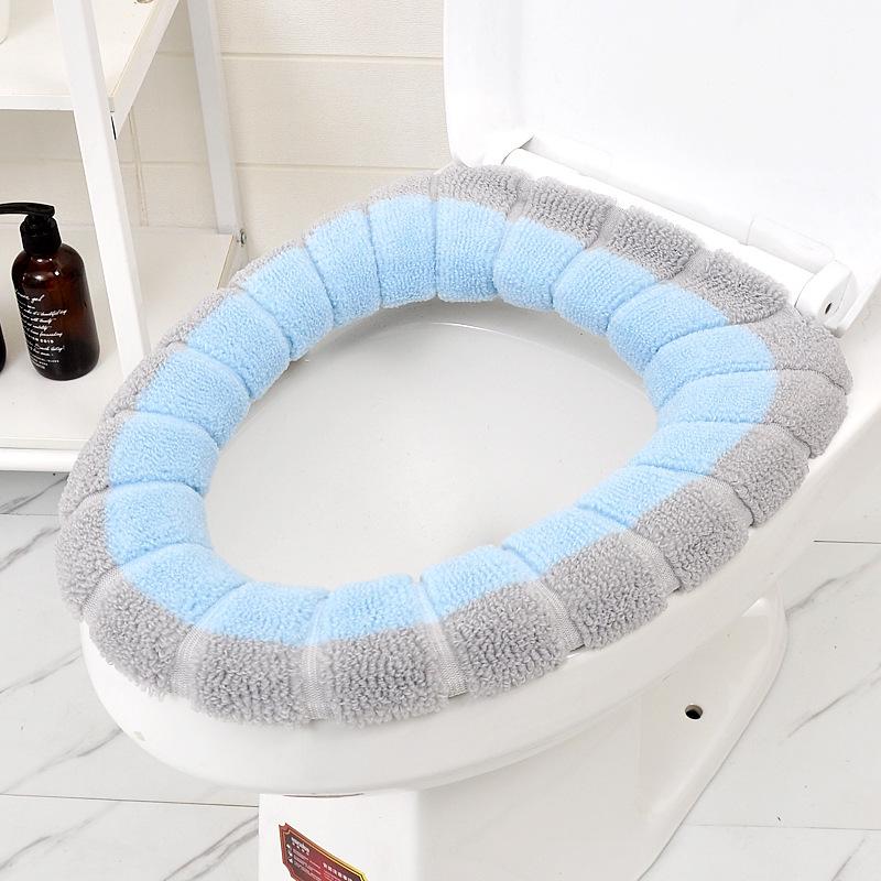 O-Shape Dirt-Resistant Plush Toilet Seat Mat with Handle