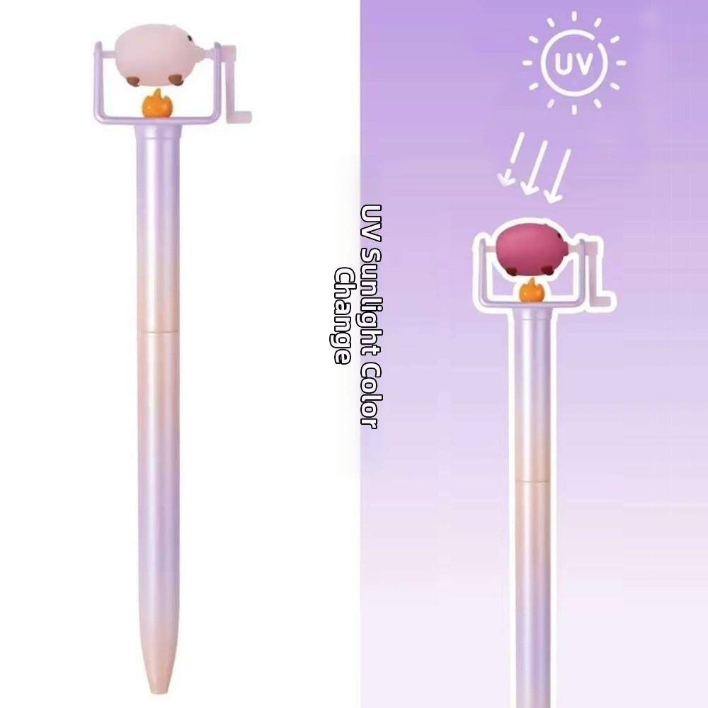 

Novelty BBQ Theme Color-Changing Pen 0.5 Tip Writing Pen Cute Rotating Refill Pen Office Use Roast Pork