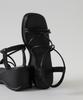 Chaakan Mullion Strap Wedge Heel Slingback Sandals Sdlts2F3403