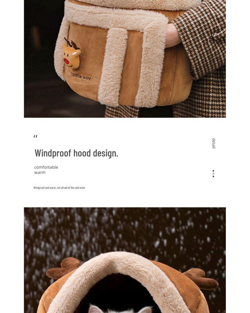 Portable Winter Warm Cat & Dog Backpack: Double Shoulder Pet Carrier