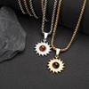 Zonnebloem Titanium Ketting voor Mannen - Trendy, High-End, Veelzijdig Accessoire met Amerikaanse Stijl