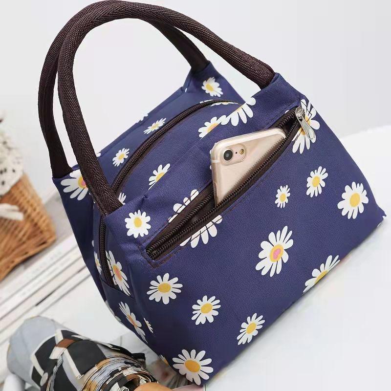 Women's Waterproof Oxford Cloth Handbag & Mummy Canvas Tote - Small Square Bag with Umbrella Pocket