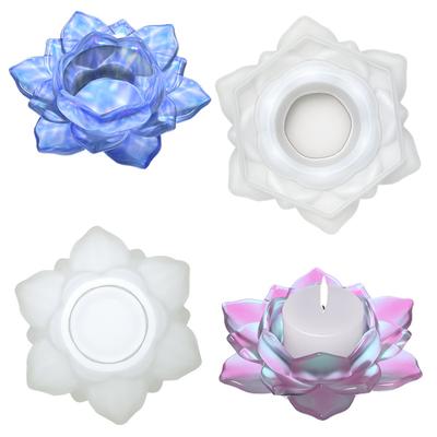 1Pc DIY Crystal Epoxy Resin Lotus Epoxy Storage Box Mold Aromatherapy Gypsum Handmade Potted Candle Cup Mold
