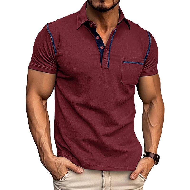 Polo estive da uomo a maniche corte che traspirano l'umidità Camicie casual con colletto Magliette da golf Polo leggere abbottonate slim fit Top da uomo