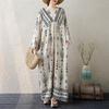 Casual Dresses - Plus Size Women Floral Vintage Long Dress Loose Oversize Maxi Casual Basic Long Sleeve Spring Printing Dress