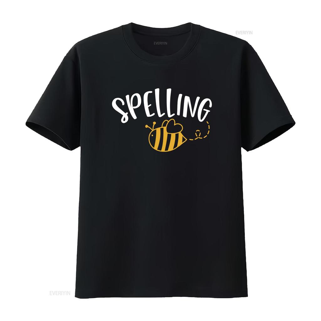 Cute Spelling Bee Design School T Shirt vintage Washed Soft Slightly Comfortable streetwear fashion designer clothes