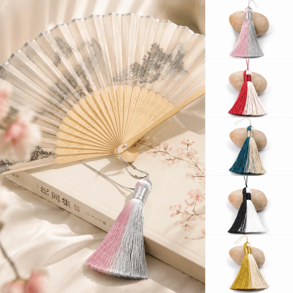 Soft Thread Fringe Tassel Charm Two-Tone Color Gradient Tassel Ornament  For Jewelry DIY