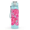 1PC Pink Leopard Glitter Texture Print 750ml Color Plastic Sports Water Bottle Leakproof Flip Straw Lid Suitable for Sports Office Home Use