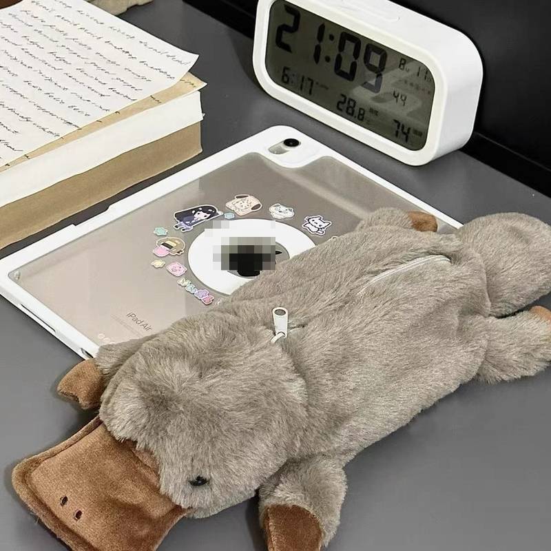 Plush Platypus Pen Bag With Soft Fabric For Kids And Teens Storage Organizer