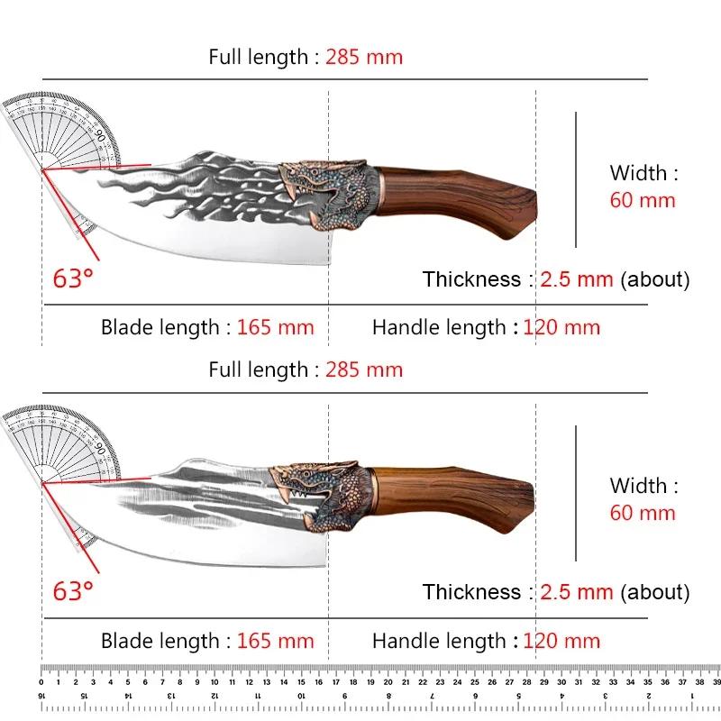 Butcher Knife Hand Forged Blade Kitchen Knives Plastic Handle Boning Knife Cleaver Meat Chopping Vegetables Cooking Chef Knives