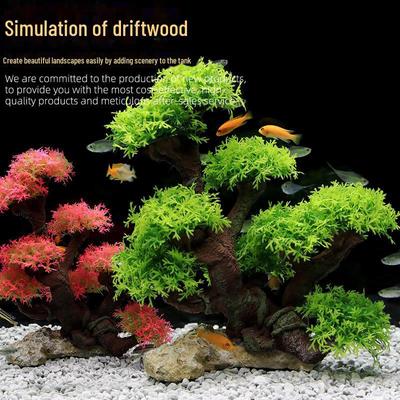 Fish Tank Decoration: Resin Rockery, Sinking Wood, Moss, and Water Grass Tree (GS2844)