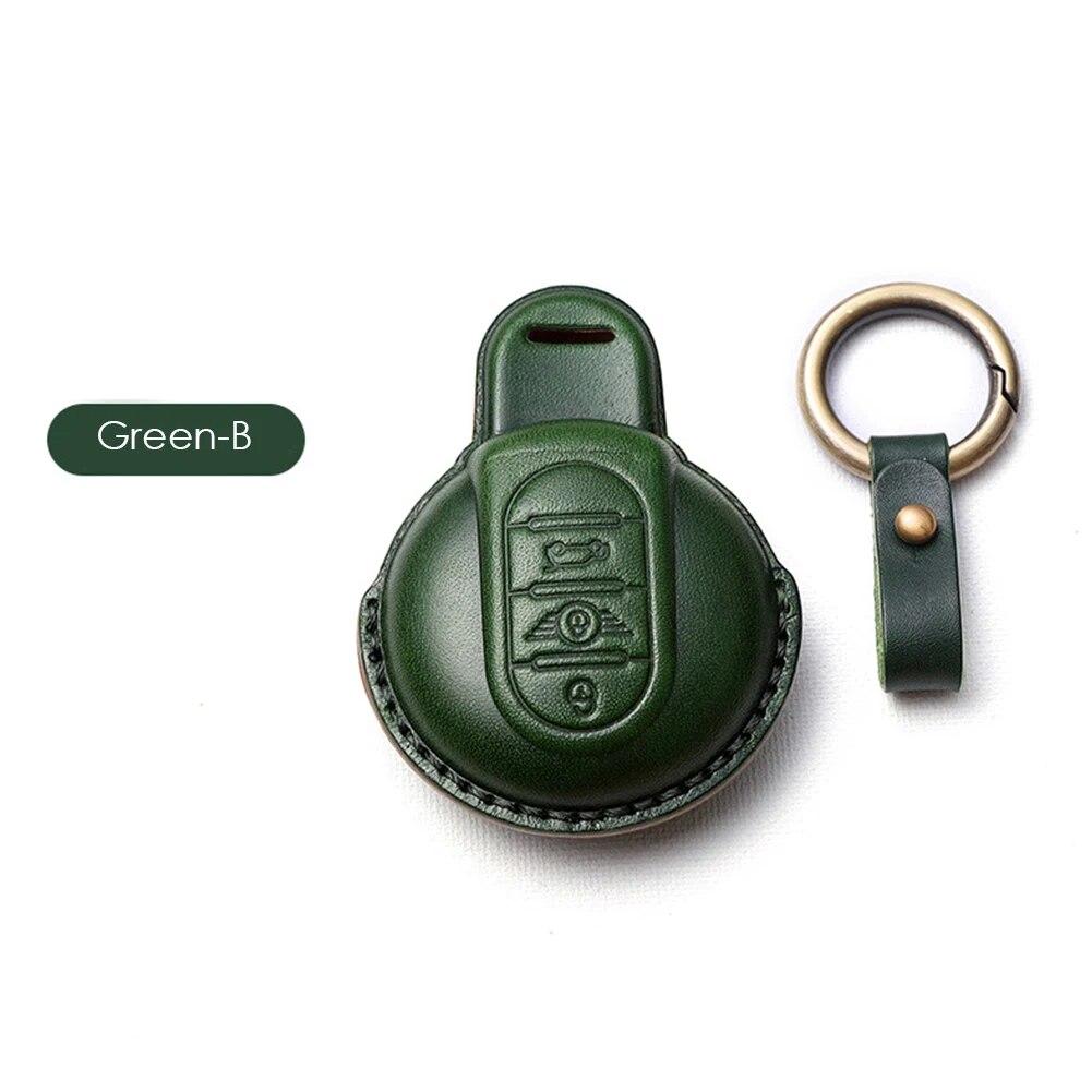 Kožený kryt na klíče od auta pro BMW MINI COOPER S ONE JCW F54 F55 F56 F57 F60 CLUBMAN COUNTRYMAN Držák na dálkový ovladač Shell Keychain