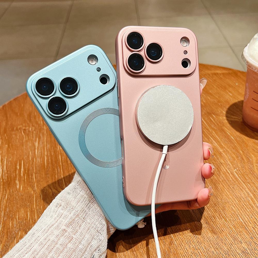Luxury Matte Case For Apple IPhone 17 Air 16e 16 15 14 13 12 11 Pro Max Plus For Magsafe Magnetic Wireless Charging Back Cover