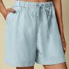 Hohe Taille Schrägtaschen Elastischer Bund Sommer Shorts Breites Bein Einfarbig Kordelzug Lose Shorts Streetwear