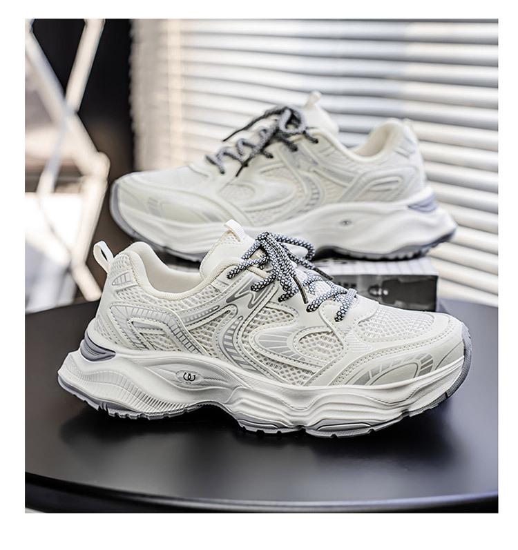 Men's Trendy Spring Mesh Running Shoes - Breathable, Thick-Soled, Casual Sneakers