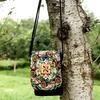 2025 New Ethnic Embroidered Canvas Crossbody Bag Embroidered Two-Layer Mobile Phone Bag Coin Purse