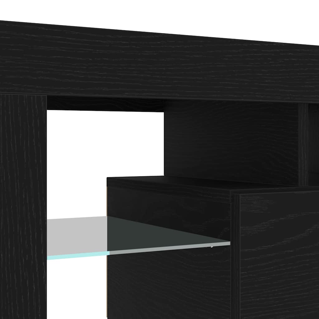 TV Cabinet Set of 2 Black Oak Effect 230 X 36.5 X 40 Cm