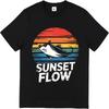 New Arrived Men Oneck tshirt Fashion Teeshirt Sunset Fish Retro Colorful Design Flow Pattern Anime Men Top tees Comfort Tshirt