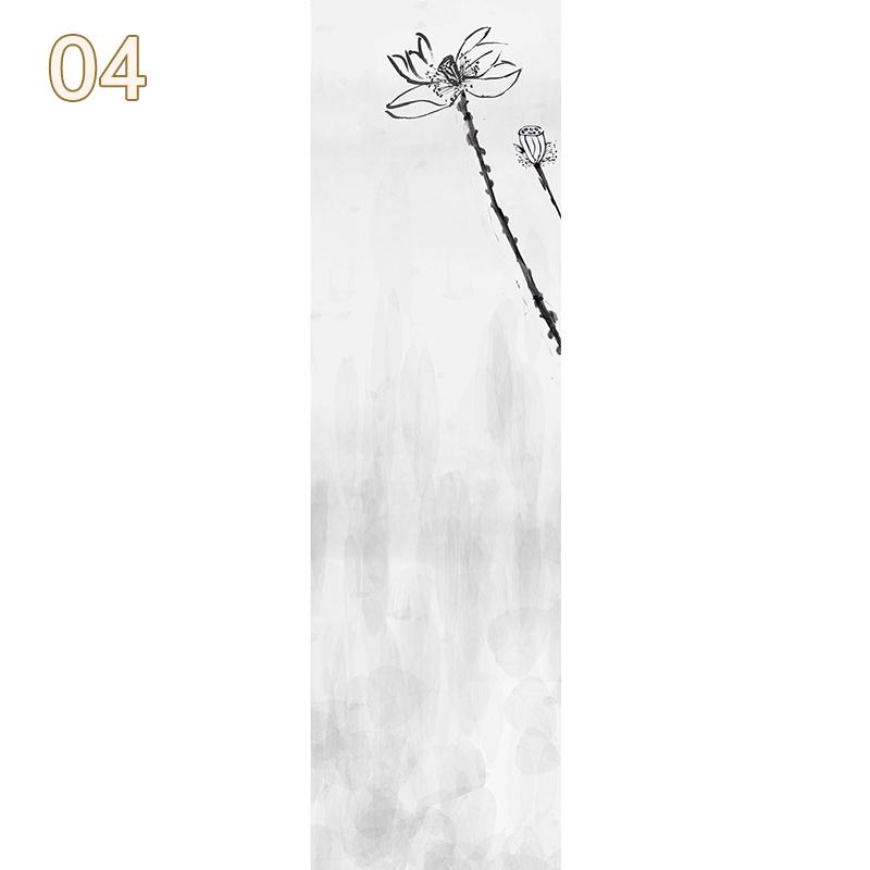 Chinese Landscape Art Window Stickers Chinese Ink Calligraphy Painting Glass Film Privacy Static Cling Frosted Decor Window Film