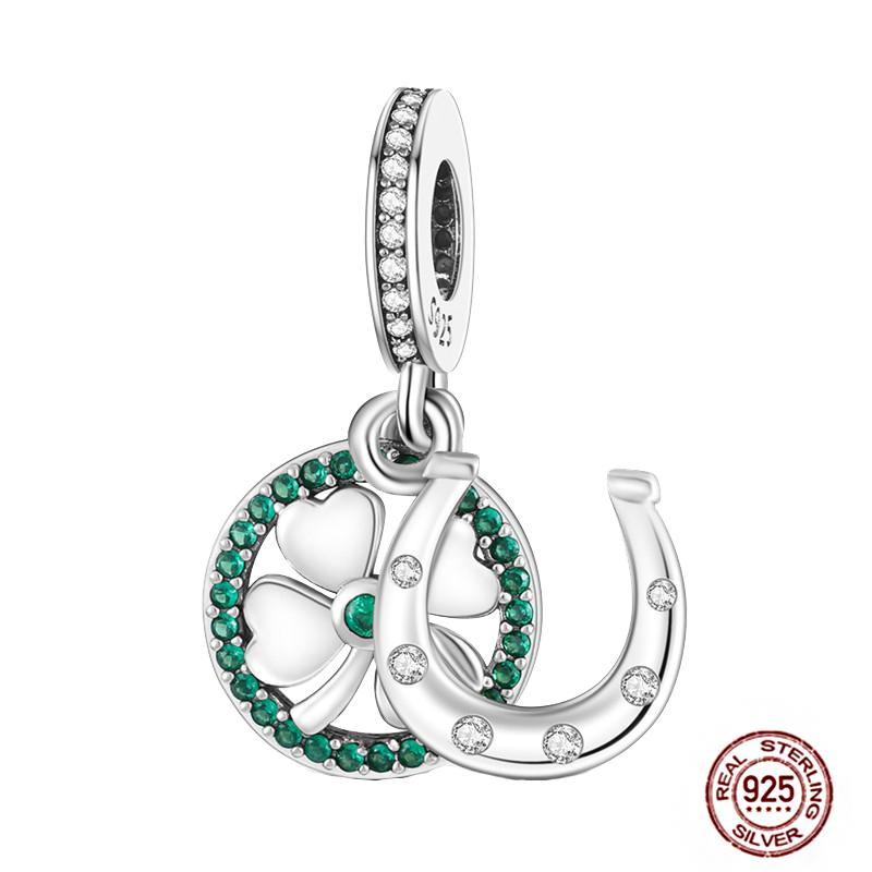 92 Styles Original Copper Green Series Cactus Avocado Clover Charms Bracelet Pendant Diy Clip Beads Women'S Jewelry