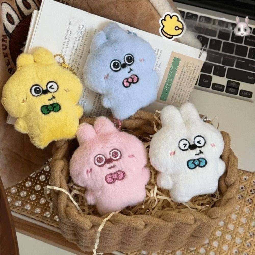 Key Ring Plush Rabbit Keychain Friendship Rabbit Pendant Cute Squeezing Keychain  Bag Decor