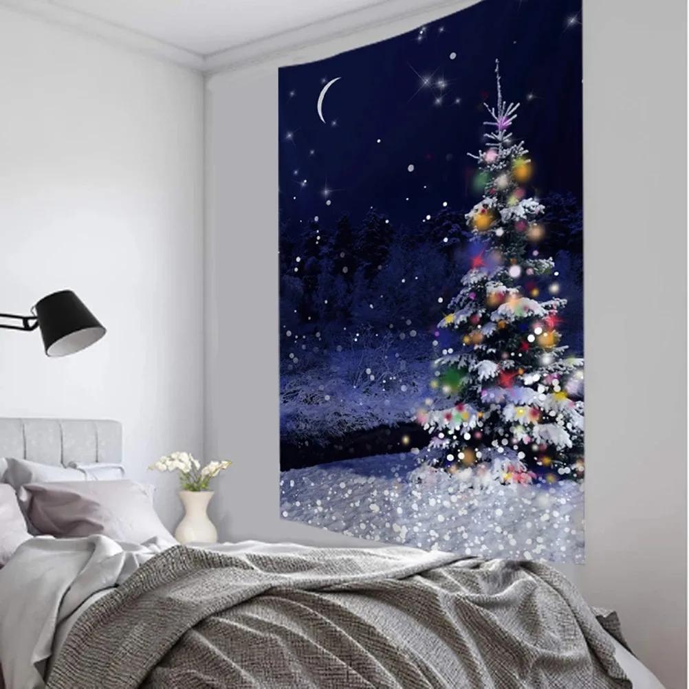 Christmas Tree Snowman Tapestry Bedroom Living Room Home Wall Decoration