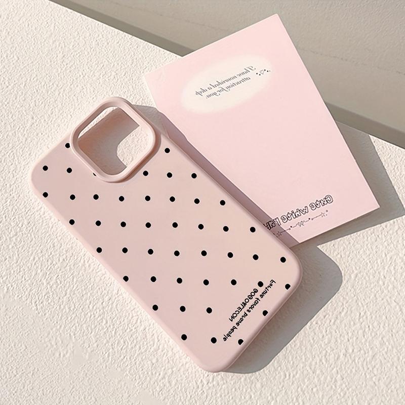 Funda de Teléfono con Lindo Patrón de Lunares Negros Para iPhone 11 12 13 14 15 16 17 Pro Max 16 Plus Parachoques Resistente a Golpes Cubierta Suave de Silicona
