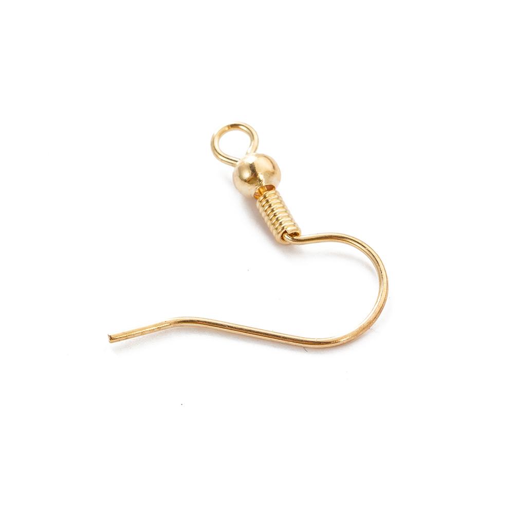 For Earring Making Metal Handmade DIY Beaded Ear Hook 50pcs Ornament With Round Bead Accessories Material  Beads