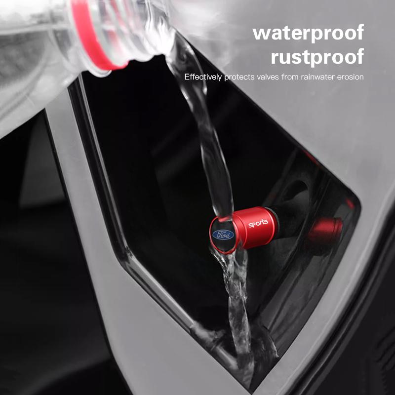 4Pcs Car Wheel Tire Valve Caps Tyre Rim Stem Dustproof Covers For Ford ST Line Focus Fiesta Puma Ranger Kuga MK7 MAX F150 Mondeo knsh65