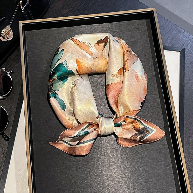 

Scarf 100% Real Silk Bandana Women Square Scarves Wrap Kerchief Summer Luxury High Quality Headband Hijab Shawls 2026 Headband 53x53 cm