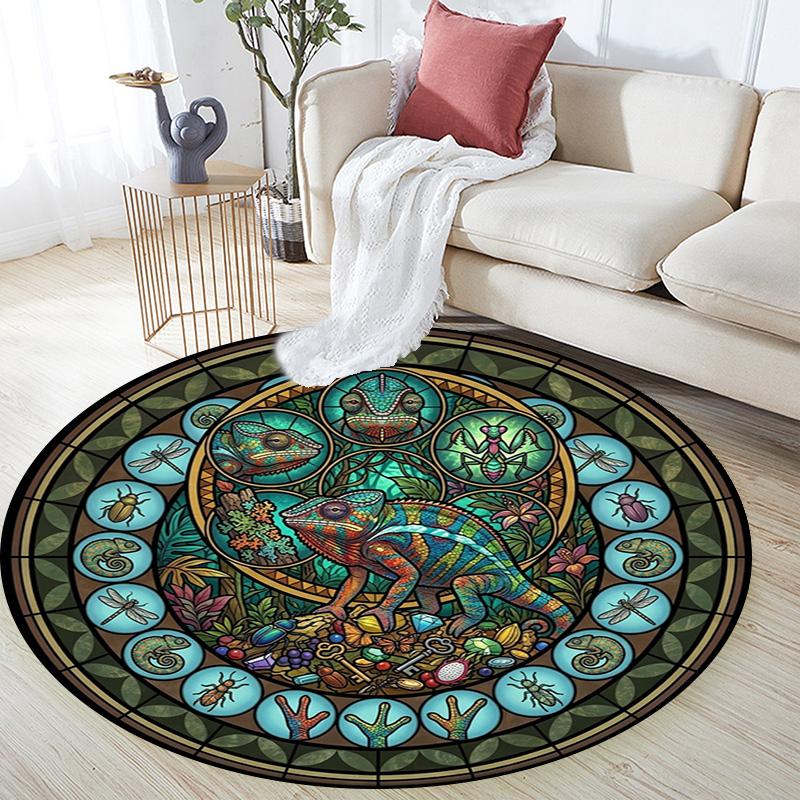 Aquatic Life Mandala Round Area Rug Under Office Chairs Bedroom Living Room Home Decor