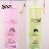Mesh Hanging Bag for Home Foldable Organizer Useful Cloth 3 Compartments Storage Basket