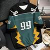 Couple Outfits Number 99 Color Block Print T-Shirt Short Sleeve Sport Loose Jersey T-Shirt Vintage Oversize Striped Tees Clothes