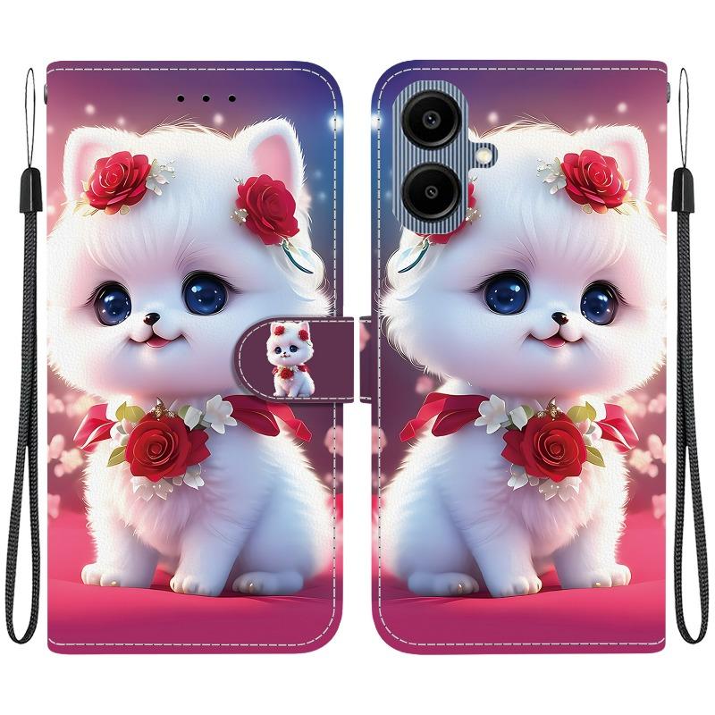 A06 Animal Case Lion Panda Leather Phone Cover For Samsung Galaxy A06 4G & 5G A065 A066 Wallet Flip Coque Magnetic Protect Cases