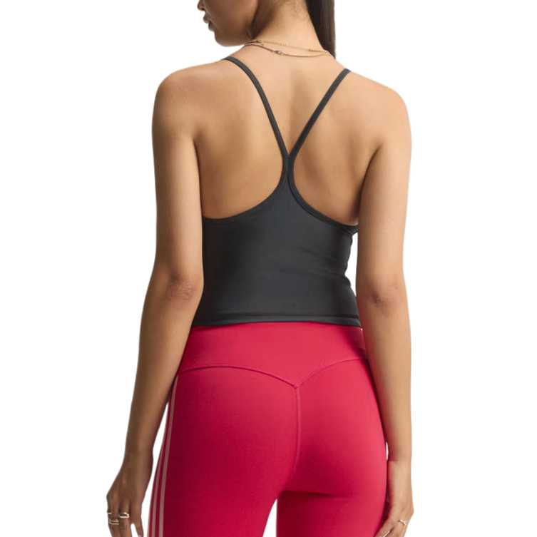 adidas Originals Solid Color Square Neck Fitted Tank Top Women Tops KU3696
