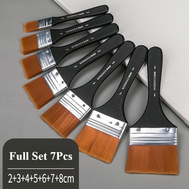 Borrence 1/2/3/5pcs Memory Nylon Paint Brushes Set for Acrylic Oil Drawing Watercolor Wooden Painting Brush Tools Art Supplies