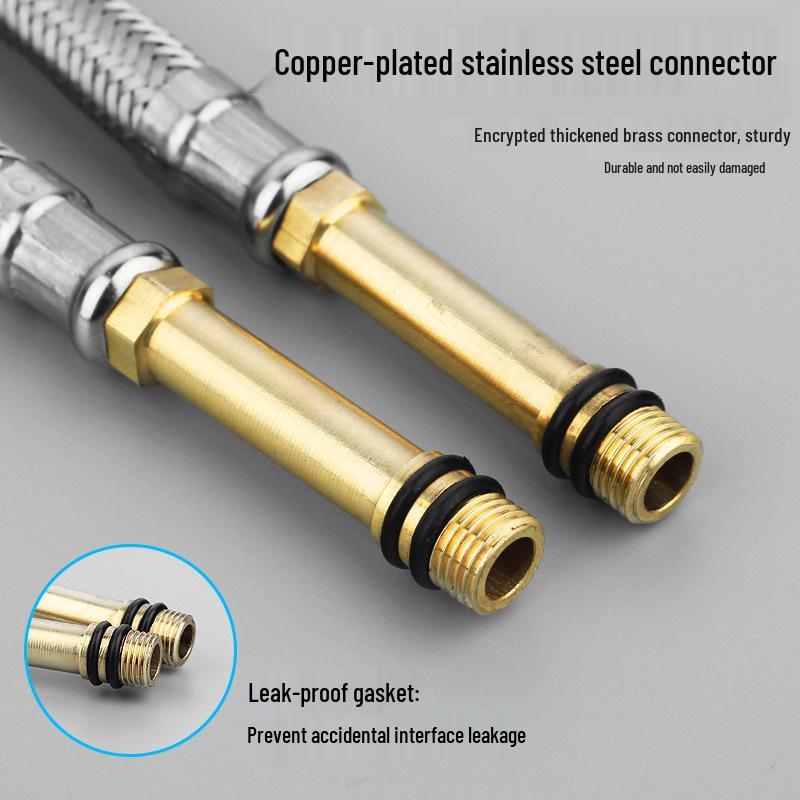 304 Stainless Steel Braided Flexible Hose - Single Head Kitchen Sink Cold/Hot Water Inlet Tube