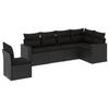 Vidaxl 6-Cz. Garden Furniture Set With Cushions, Black Poly Rattan