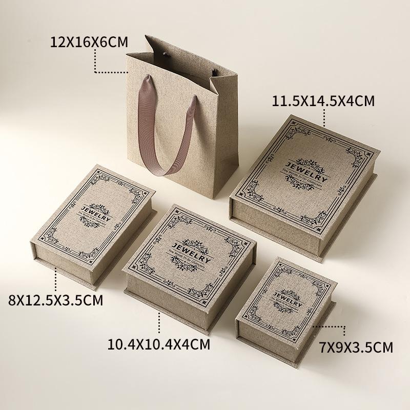 Magnetic Book-Style Jewelry Box with Soft Foam Lining Ring Earring Bracelet Flip-Top Storage Box Gift Jewelry Case Holder