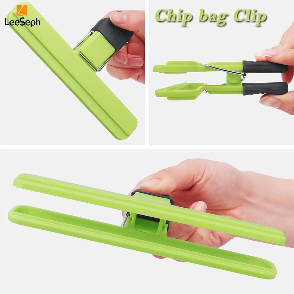 Juego de pinzas para bolsas de patatas fritas Leeseph, pinzas para sellar bolsas, pinzas elegantes para bolsas de apertura amplia, para bolsas de aperitivos, pan, papel y almacenamiento de alimentos en la cocina