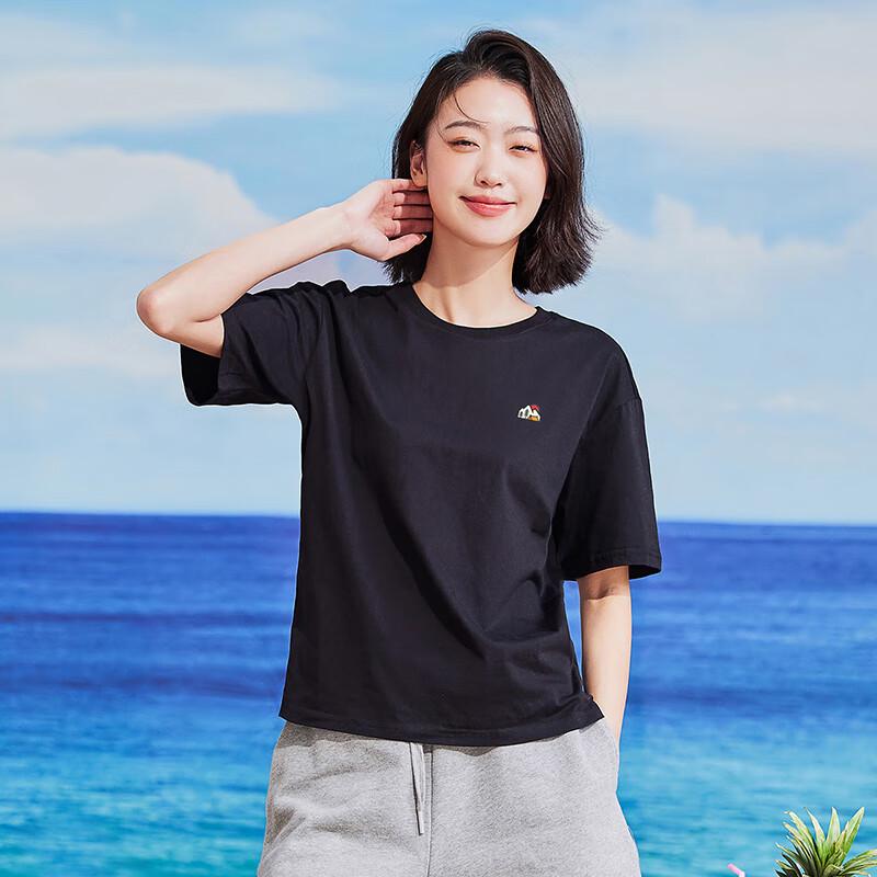Women's Loose Fit Cotton Printed Drop-Shoulder Short Sleeve T-Shirt